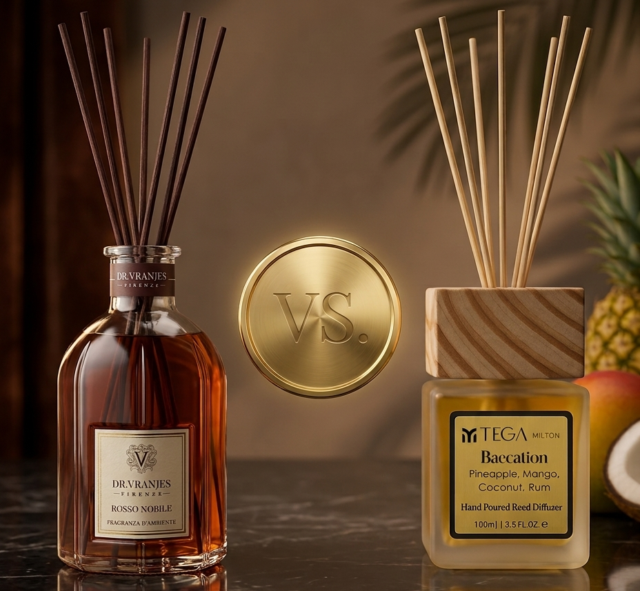 Dr. Vranjes Firenze Rosso Nobile vs. Tega Milton Baecation: A Luxury Reed Diffuser Worth Discovering
